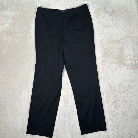 Lafayette 148 NY Bleecker Pants Black Slim Leg Trouser Business Women's Size 8 - Picture 1 of 7